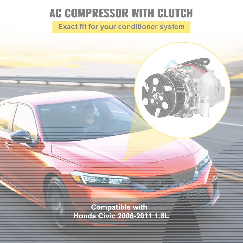 2008 Honda Civic AC Compressor for Sale | A/C compressor with integrated electromagnetic clutch for the 2008 Honda Civic 8th gen FA1 - Image 2